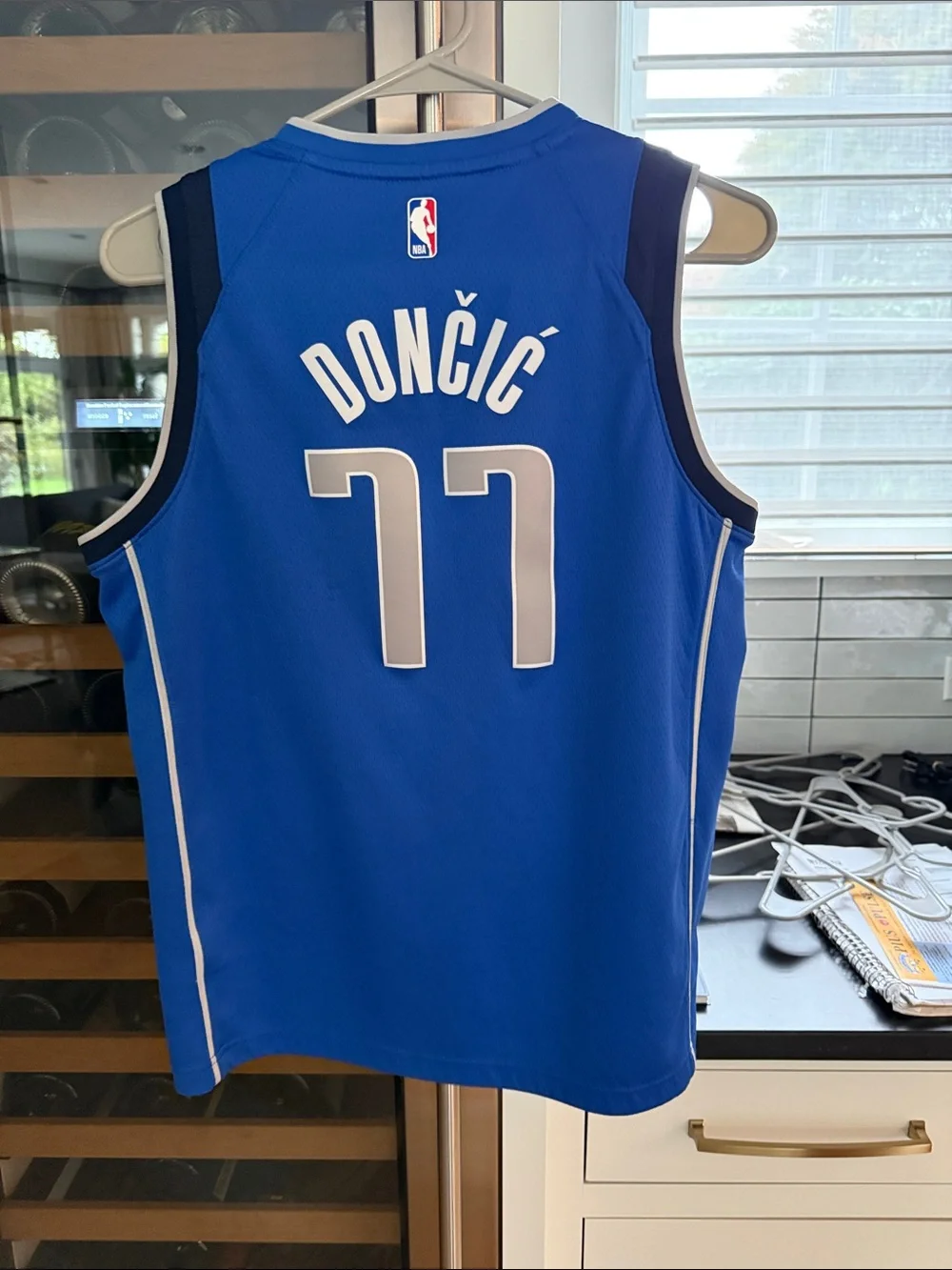 Nike Blue Dallas #77 Basketball Jersey